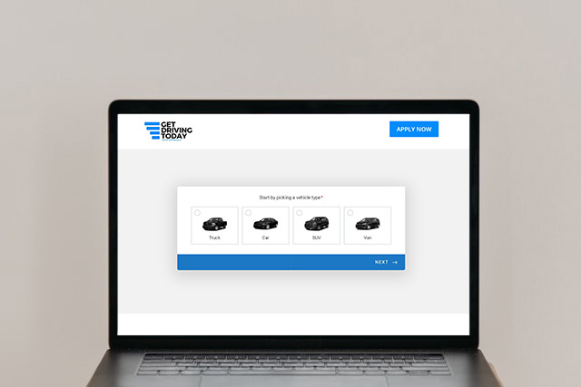 Get Driving Today Sign up Laptop